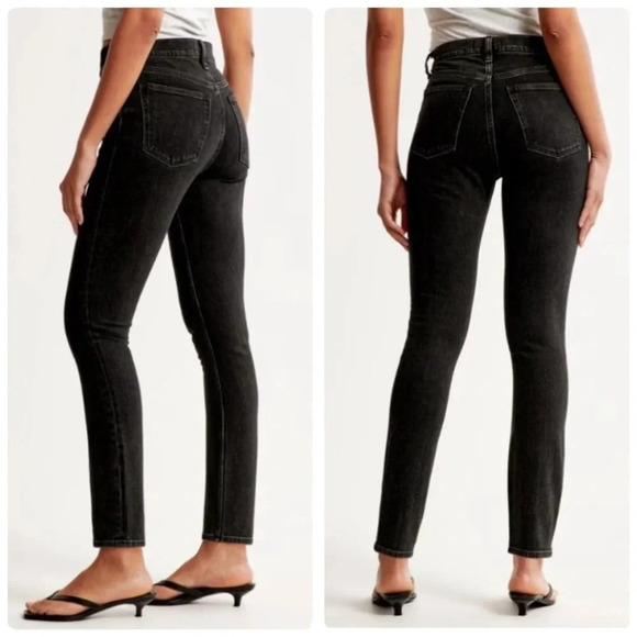 Abercrombie & Fitch The Skinny High Rise Jeans in Black Size 26 Size 2 NWT New - Picture 2 of 13